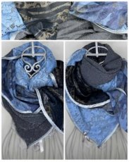 Lace & Lines - Blue & Grey